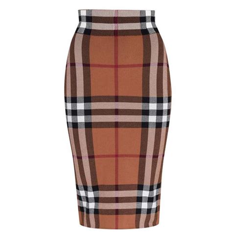 burberry london women's plaid black white pencil skirt|net a porter Burberry skirt.